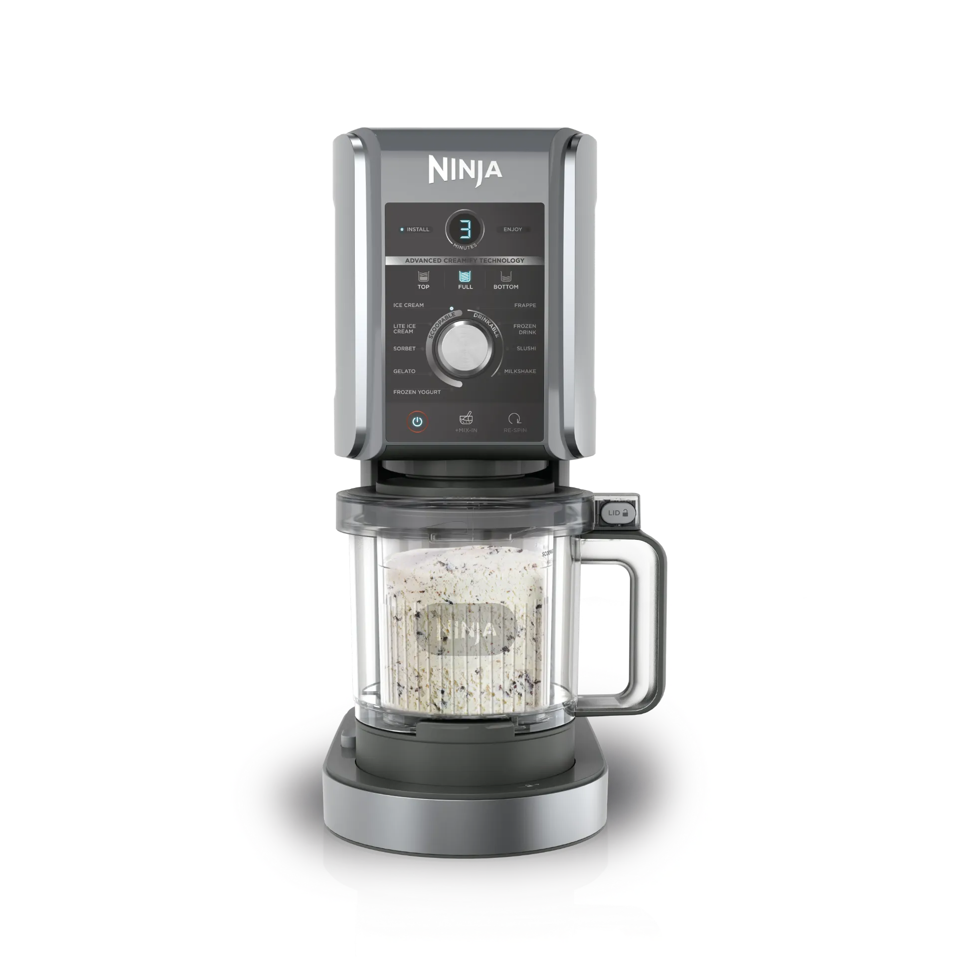 [NC502EU] Ninja CREAMi Deluxe 10 viename ledų ir šaldytų gėrimų gaminimo aparatas NC502EU